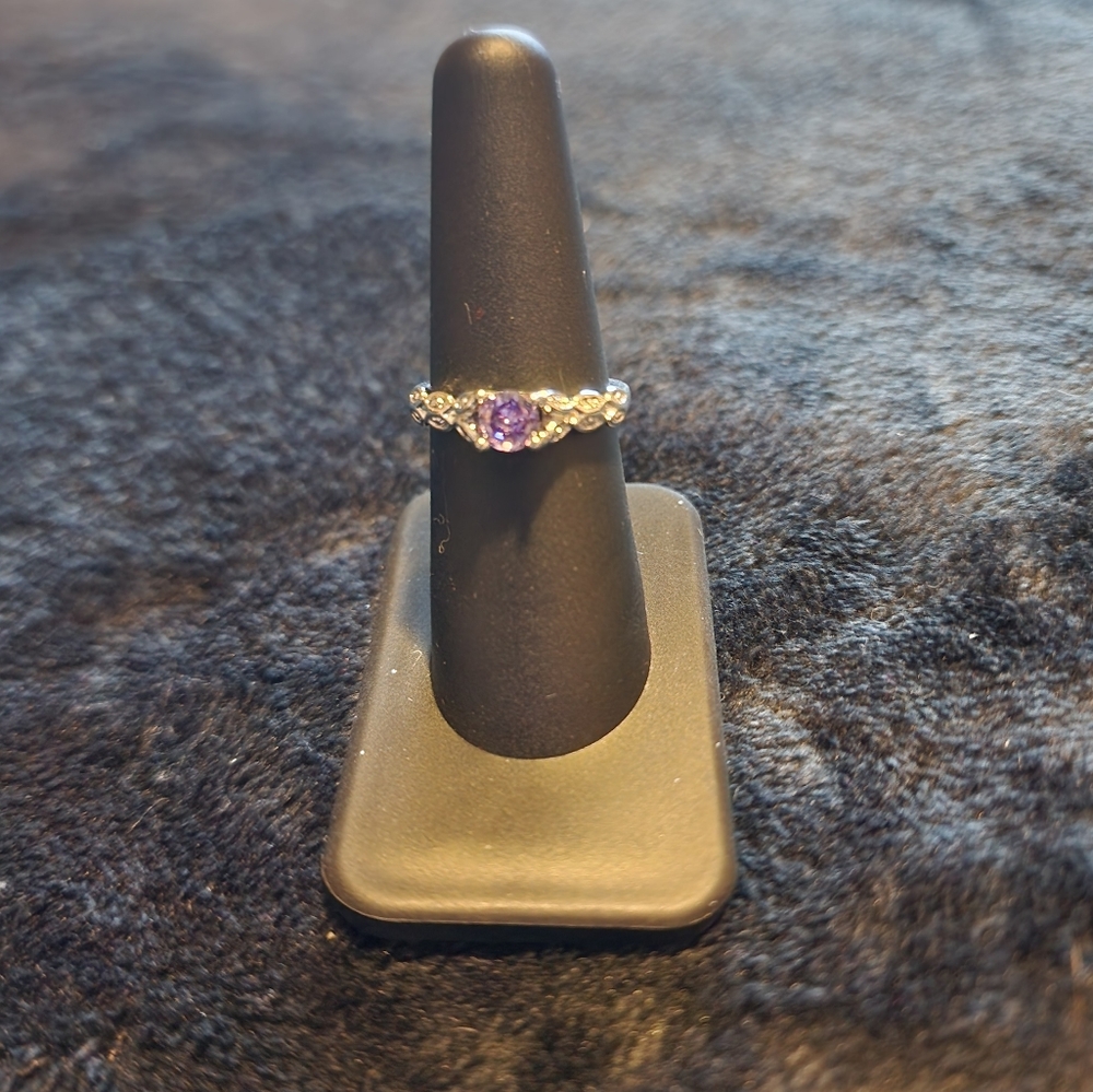 3/$10 Silver ring with purple cz